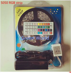 LED RGB Color Changing Strip Waterdichte IP65 DC12V LEDS M Flexibele Key Remote Controller V A voeding voor binnen en buiten Decor Feestelijke Licht