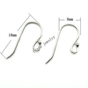 10Pairs parti Sterling Silver Earring Hooks Hitta för DIY Craft Fashion Smycken Gift mm W045