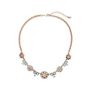 kostüm mücevheratı elmas kolye toptan satış-Moda Kostüm Takı Vintage Alaşım Kristal Elmas Hollow Çiçekler Bildirimi Kolye Kolye Kadınlar Için