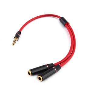 5 stks partij Freeshipping mm Stereo Hoofdtelefoon Audio Y Splitter Kabel Adapter Plug Jack Cord Mannelijk naar Vrouwelijke Kabel
