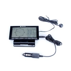20PCS / LOT MULTI-FUNCTION LCD Digital bilkompass med klocktemperatur Spänningsdisplay Utomhus Camping Vandring Bil Travel Tools