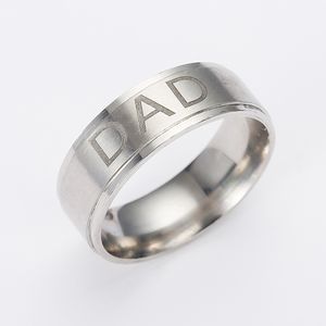 papa ringe großhandel-Europa und die Vereinigten Staaten verkaufen Edelstahlring Buchstaben DAD Ring klassischen Herren Titan Stahlring Schmuck Vatertagsgeschenk