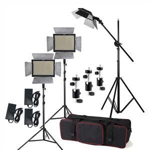 Studio Lighting Kit Yongnuo YN600L II K BI COLOR LED VIDEO LIGHT PANEL Strömadapter m STAND BOOM ARM Bärväska