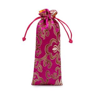 bolsa de viaje con cordón ajustable al por mayor-Alargar Lucky Flower Silk Brocade bolsa de alta calidad con cordón Travel Jewelry collar de regalo bolsa de embalaje peine bolsa de almacenamiento de almacenamiento