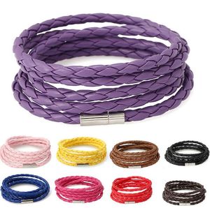 Good A Selling PU leather multi layer weaving temperament wild girl hand rope FB083 mix order pieces a Charm Bracelets