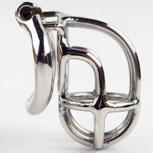 New design mm length Stainless Steel Super Small Male Chastity Device quot Short Curve Cock Cage For BDSM