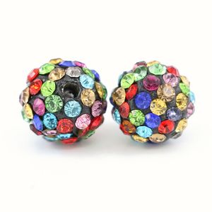 Clay Pave Disco Ball for Rhinestone Crystal Shamballa Beads Charms Jewelry Makings Half Drilled 5 Rows Rhinestone 100pcs bag on Sale