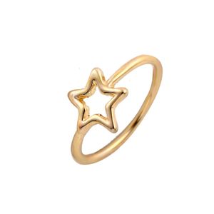 Wholesale five rings for sale - Group buy Fashion Star Rings Hallowed Five pointed Star Silver Gold Rose Gold Plated Ring for Women Girl Can Mix Color EFR027