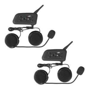 2x BT Vattentät Motorcykel och Scooter Bluetooth Headset Intercom Sports Helmet Intercom Bluetooth Interphone Headset m Rider