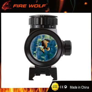 FIRE WOLF x40RD Riflescope Tactical Holographic Red Green Dot Sight Scope Project mm Rail Mount for Gun Hunting Airsoft