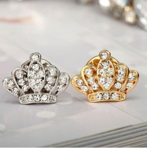 Nieuwe Hot Christmas Pins Fashion Crystal Crown Pins Small Collar Men s Pak Broches Gratis Verzending MOQ stks