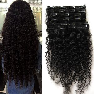 grampo extensão do cabelo encaracolado venda por atacado-Clipe peruano em extensões de cabelo g g kinky cacheado clipe afro americano em extensões de cabelo humano