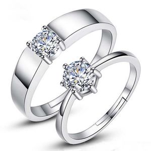 Forever Love Wedding ring Pair Couple women Men Jewelry adjustable size Silver plated fashion rings will and sandy