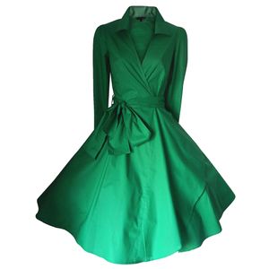 robe swing fusée achat en gros de Livraison gratuite Vintage des années des années Shirtwaist robe évasée Swing Skaters Wrap balle robe de soirée robe FYV028