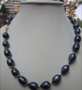 Gratis Verzending2017 NIEUW mm Tahitian Natural South Sea Black Pearl Necklace k Gold Clasp