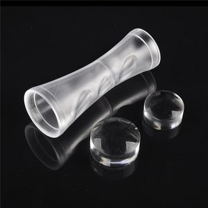 Wholesale Double-end Nail Art Stamper Pure Clear Jelly Silicone Nail Art Stamper Scraper 2.4cm 2.8cm Nail Stamp Stamping Tool 0603050