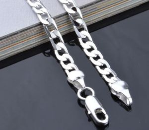 925 Sterling Silver plated pretty cute fashion MM chain men style can fit pendant jewelry inches Sideways Necklace