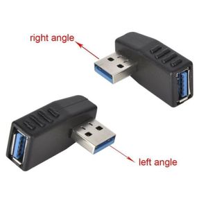 conector macho de ángulo recto al por mayor-Adaptador de ángulo recto de grados USB macho a hembra Conector Extender Plug