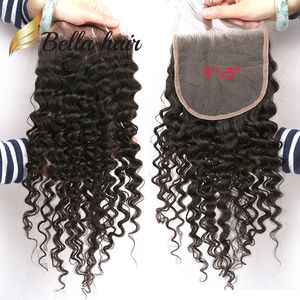 11A Deep CURLY inch Lace Closure quot quot quot Brazilian Peruvian Indian Malaysian Wave Human Hair Can be dyed