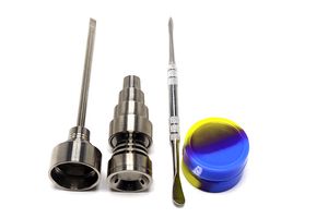 Wholesale bong tool set dab for sale - Group buy Chinafairprice Smoking Nails In Dab Glass Bong Tool Set Domeless GR2 Titanium Nail mm mm mm Male Female Carb Cap Dabber Tool Silicone Jar