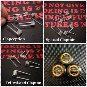 Wholesale coiled steel for sale - Group buy Spaced Clapton Tri twisted Clapton Clapception Coils Wire ohm L Stainless Steel Material Premade Wrap Prebuilt Wires for RDA Vape