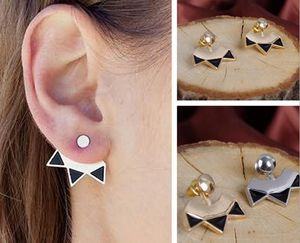 Vintage Jewelry Womens Silver Gold Plated Geometric Back Hanging Stud Wraps Earrings Ear Studs Ear Pins Casual Party
