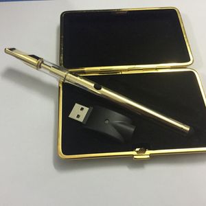 ladegeräte für vape stift großhandel-Dual Coil Glaskartuschen Vape Stift Gold E Cig Start Kit dicke Öl Einwegkartusche mit USB Ladegerät mAh Batterie V