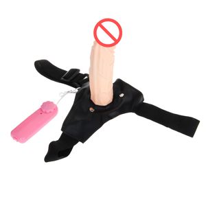 Lesbian Strap on Dildo Ultra Elastic Harness Dildo Panties Wearing Penis with Vibrator Sex Toys for Couples