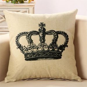 crown pillow covers großhandel-BZ055 Luxuskissenbezug Kissenbezug Home Textilien Liefert Lendenkissen Krone Dekorative Wurfkissen Stuhl Sitz