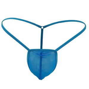 bolsa de funda al por mayor-Hombre Sexy Thongs Mesh Sheer Transparent Penis Bolsa Funda G String Panties T Back Tanga Gay Ropa interior Lencería Micro Bikini