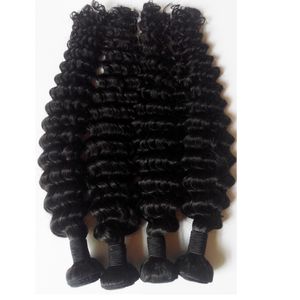 Brazilian Deep Curly weave Hair Grade A Unprocessed Peruvian Malaysian human Hair inch European Indian hair wefts Bundles extensions