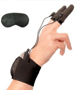 игрушечные ударные перчатки оптовых-Электрическим током терапия любовь перчатки электро палец устанавливает секс игрушки для пар взрослых игры стимуляции клитора массаж груди пенис