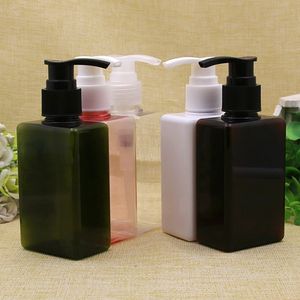20st ml Tom Lotion Pump Cosmetics Container Shampoo Square Flaskor med Dispenser Personlig omvårdnad Vätska Tvål Förpackning Containrar