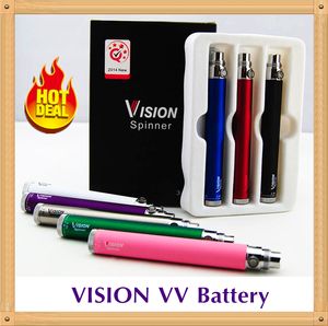 MOQ st i Retail Pack Vision Spinner Batterier Elektronisk cigarett Ego C Twist Batteri mAH variabel spänning v Vapes