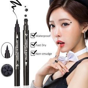 Heng Fang Leuke Dual Star Stamp Eyeliner Fast Dry Smooth Waterproof Anti Smudge Black Make Oog Liner Pen