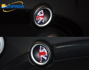 mini araba kapısı toptan satış-Yeni Tasarım İç Kapı Kolu Dekorasyon Araba Styling Araba Çıkartmaları Için BMW MINI COOPER S R55 R56 R57 Karikatür Ulusal Bayrak
