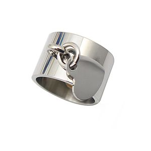 ingrosso ciondolano l'anello del cuore-Argento accessori da cocktail fedi nuziali con ciondolo pendente ciondolo cuore per donne in acciaio inossidabile all ingrosso di gioielli