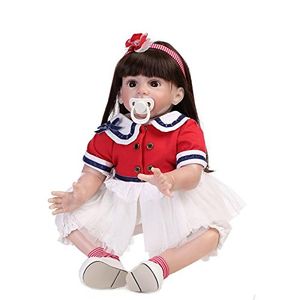 Silicone Vinyl LifeLike Girl Doll Reborn Baby Toddler med kläder för barn leksak fake playmate tums