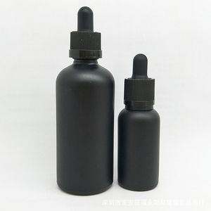 recipientes de vidrio negro al por mayor-15 ml ml Recargable Vacío Mate Vidrio Negro Aromatherapy Container Eye Dropper Botella de Aceite Esencial de viaje Pot