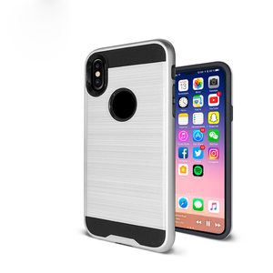 Wholesale iphone x card holder case resale online - Stand Case for Apple iPhone X Hybrid Wire Drawing Armor Case for iPhone Plus With Stand Card Holder