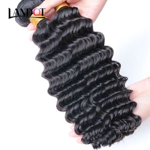 10A Raw Virgin Brazilian Deep Wave Curly Hair Unprocessed Peruvian Indian Malaysian Human Hair Weaves Bundles Natural Color Years Life