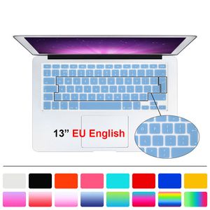 macbook pro 13 klavye toptan satış-Silikon İNGILTERE AB İngilizce Klavye Kapak Koruyucu Film Için Macbook Mac Mac Hava Beyaz Pro Pro
