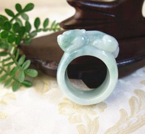 schwimmende ringe großhandel-Eine Ladung Jade schwimmende Blume Ring Ring Glück Jade Ring Männer und Frauen personalisierten Schmuck