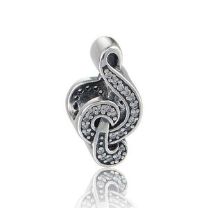 5 st Sweet Music Charms S925 Sterling Silver Passar DIY Style Armband Musical Note H9