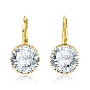 Wholesale swarovski wedding earrings resale online - 2018 Gold Color Bella Earrings For Women White Crystal From Swarovski Fashion Stud Earrings Wedding Party Jewelry Gift