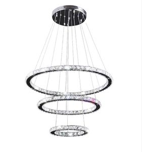 kristal design großhandel-Moderne K9 Kristallringe Kronleuchter Lichter LED Deckenbefestigung Wohn Esszimmer Lampe Restaurant Design Hanglamp Glanz Cristal Llfa