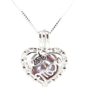 Wholesale cage pendant sterling silver for sale - Group buy 925 Sterling Silver Pick a Pearl Cage Heart Best Mom Beauty Locket Pendant Necklace Boutique Lady Gift K989