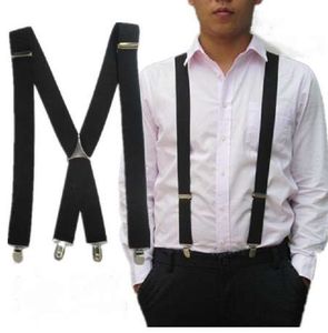 Wholesale suspenders jeans men resale online - New Mens Womens Unisex Clip on Suspenders Black Elastic Y Shape Adjustable Braces Jeans Trousers Clothing Accessories AS2150