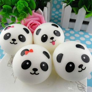 pães de panda venda por atacado-Frete Grátis Bonito cm Panda Squishy Kawaii Buns Pão Encantos Saco Chave Celular Straps Par Aleatório Macio Panda M053