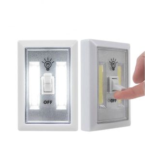 led-wandleuchten wechseln großhandel-Magnetische Mini COB LED Schnurlose Lichtschalter Wand Nachtlichter Batteriebetriebene Küchenschrank Garage Closet Camp Notfalllampe